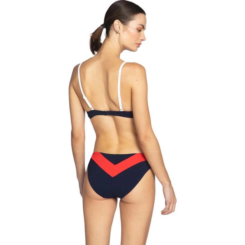 ROBIN PICCONE Women's Babe Bikini Medium Navy Blue Red Top & Bottom Combo NWT