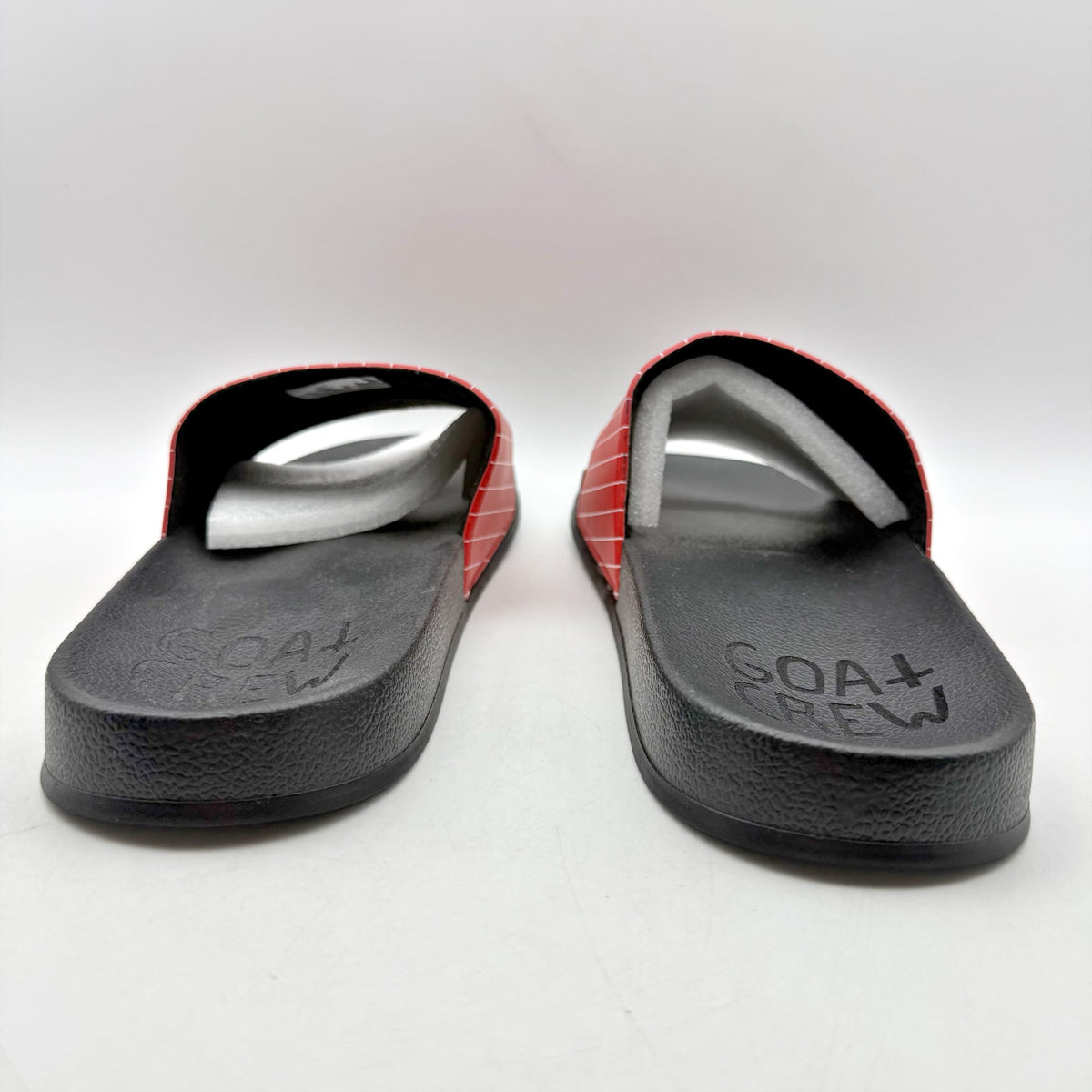 73 Studio Mens Chicago Slides US 11 EU 44 Red Black Rubber NWOB