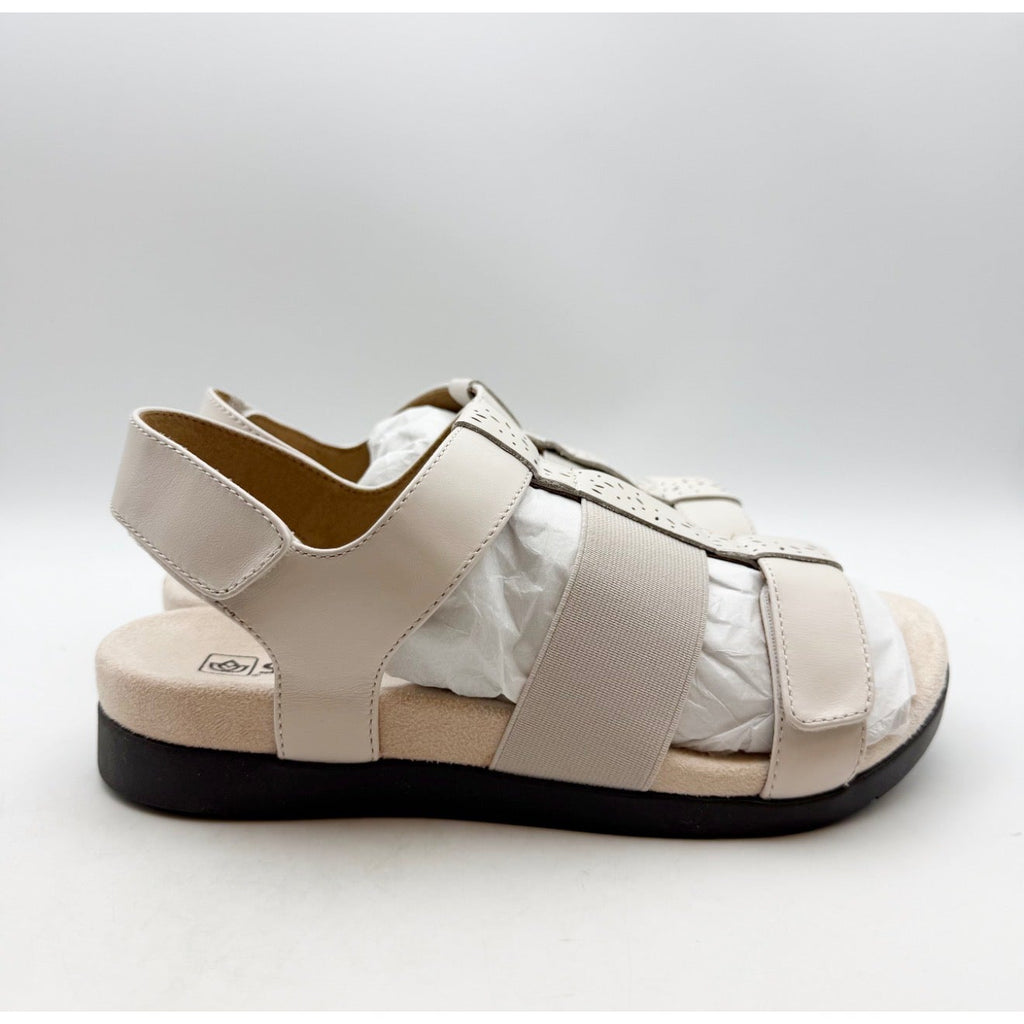 Spenco Womens Anabel Hook & Loop Sandal Size 7.5 Wide Bridal Blush Cream NIB