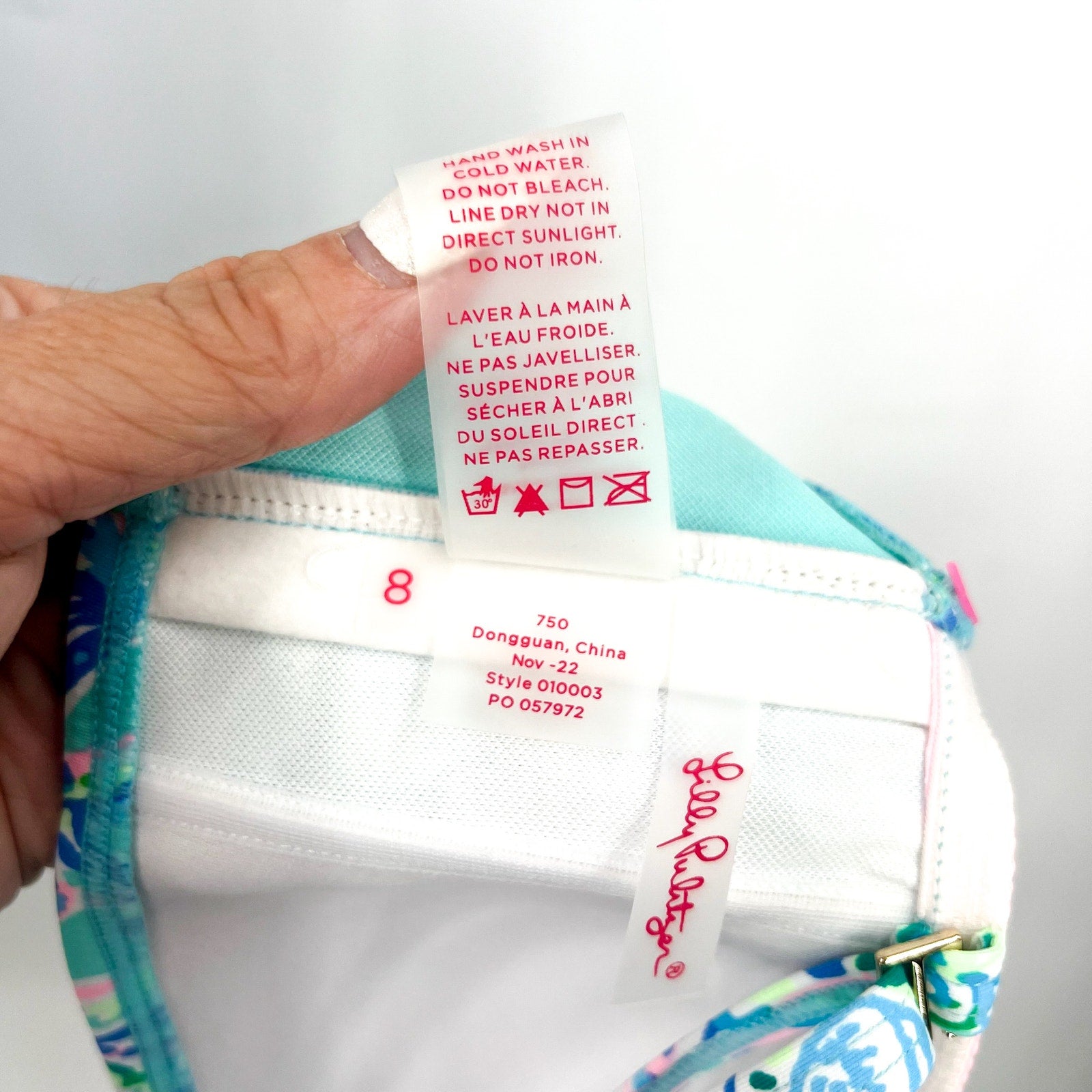 LILLY PULITZER Womens Agnes Bikini Top Size 8 Surf Blue Soleil It On Me NWT