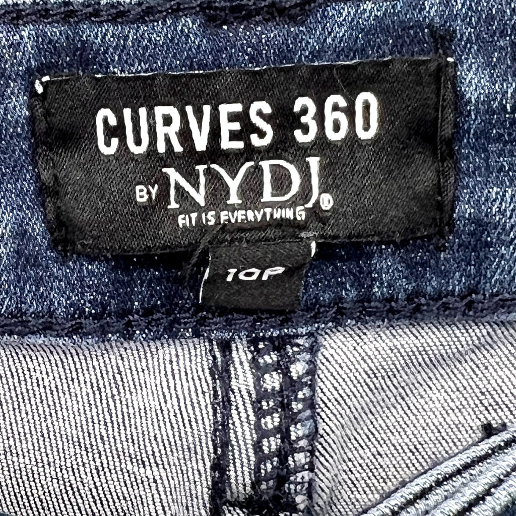 NYDJ Curves 360 Womens Slim Straight Crop Jeans 10 PETITE Caliente Blue NWT