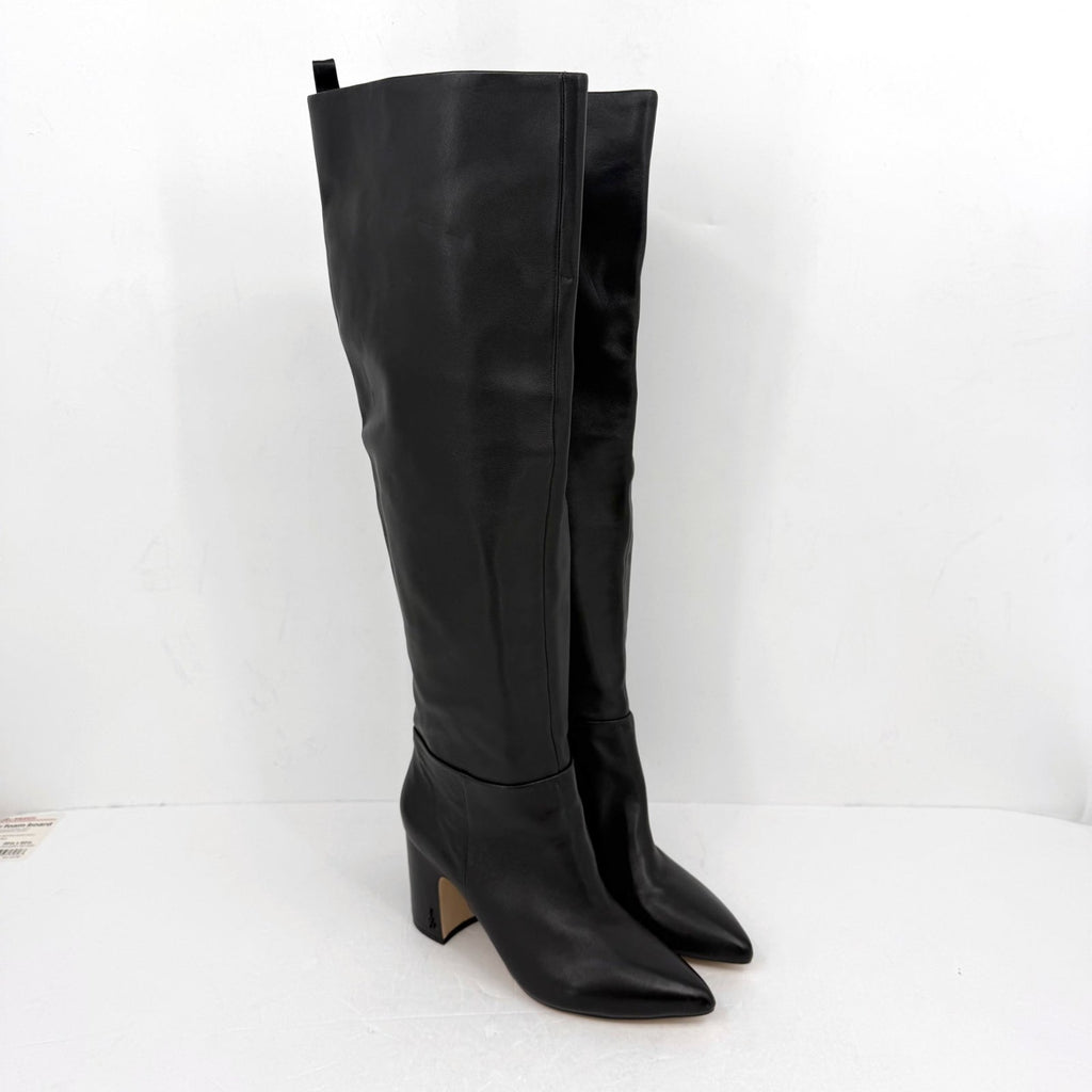 Sam Edelman Womens Hutton Over the Knee Boots Size 7.5 Black Leather NWOB