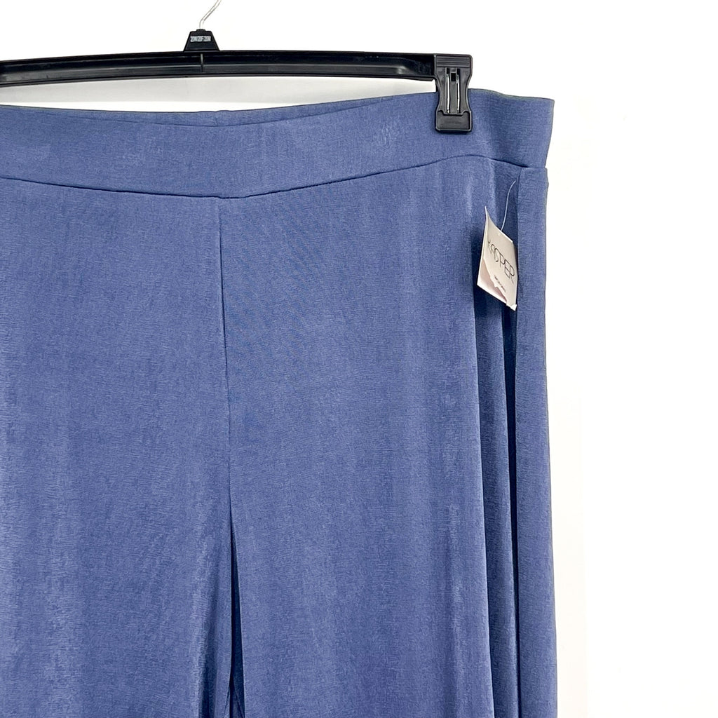 KASPER Women's Traveler's Knit Pull-On Wide-Leg Pants 2X Plus Blue Heron NWT
