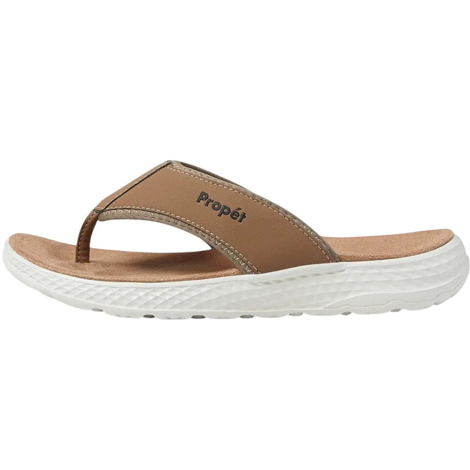 Propet Womens TravelActiv FT Flip Flop Sandals Size 9 Narrow Tan NWOB