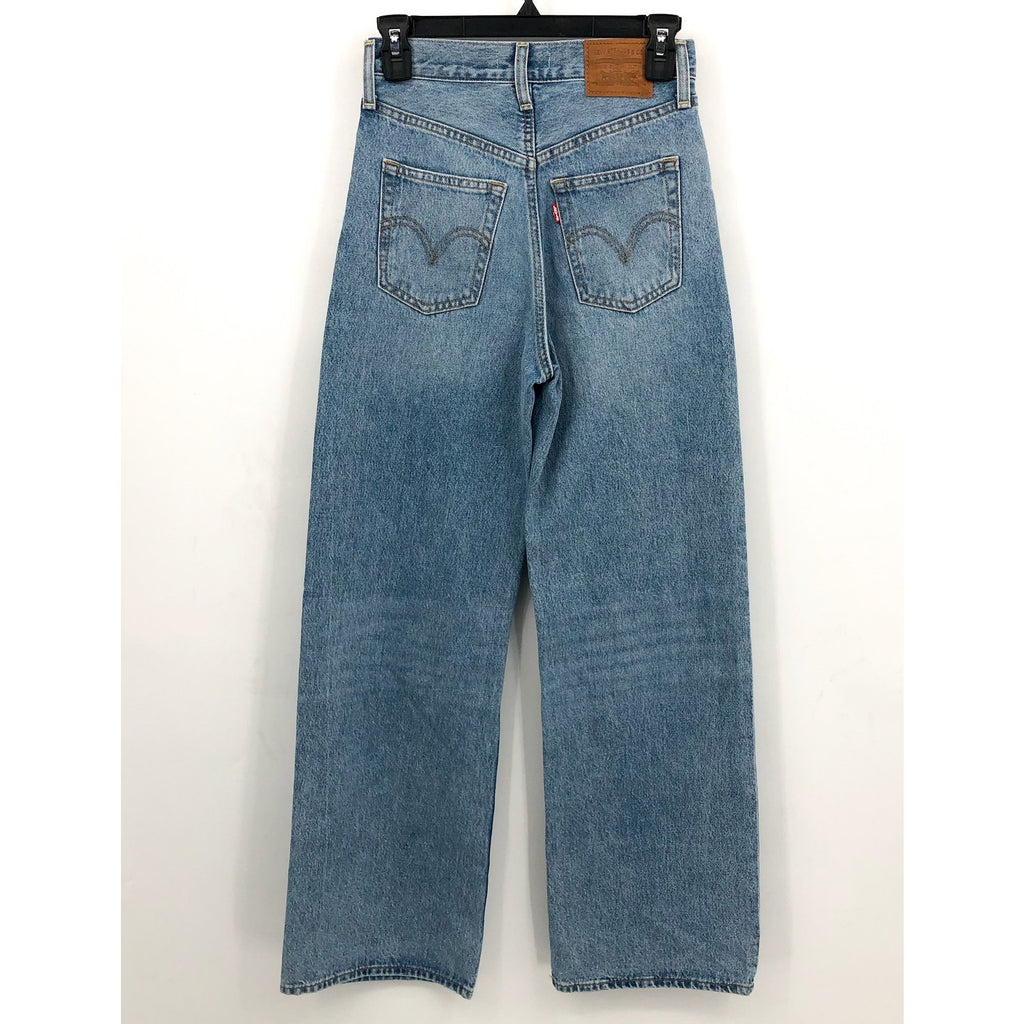 Levi's Womens Ribcage Wide Leg Jeans 26x32 Size 2 Light Blue A6081-0002 NWT