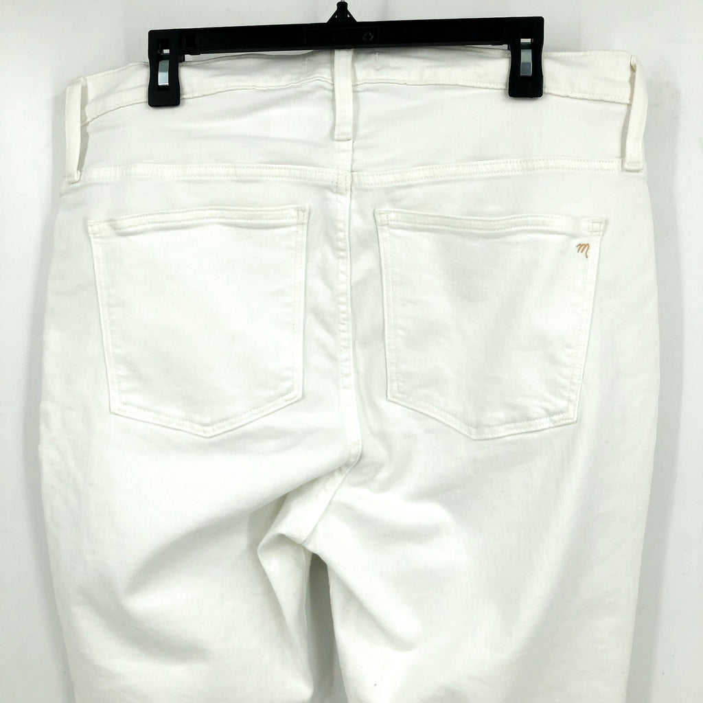 Madewell Womens Skinny Crop Jeans Size 33 US 16 Pure White 9" Mid-Rise MD097 NWT