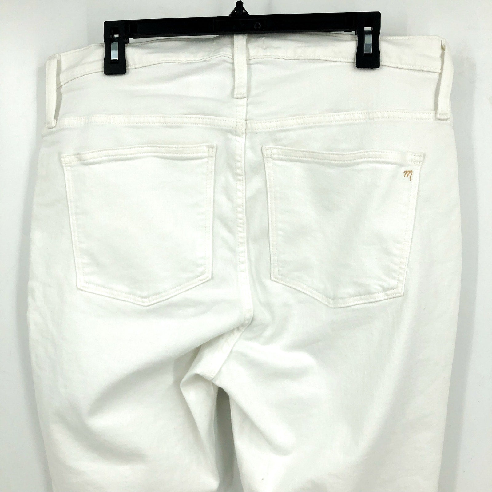 Madewell Womens Skinny Crop Jeans Size 33 US 16 Pure White 9" Mid-Rise MD097 NWT