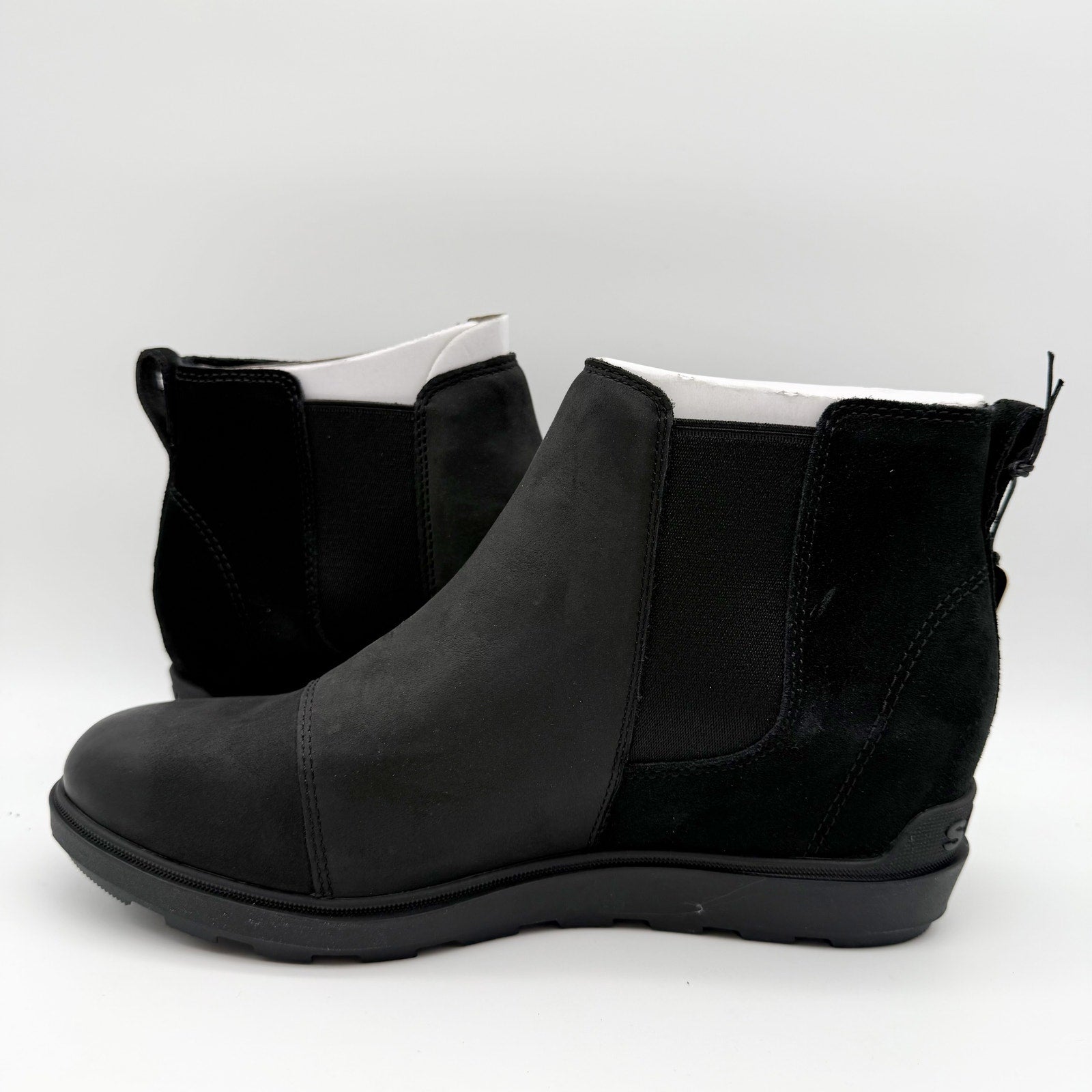 Sorel Womens Evie ll Chelsea Ankle Bootie US 11 EU 42 Black Suede Waterproof NIB