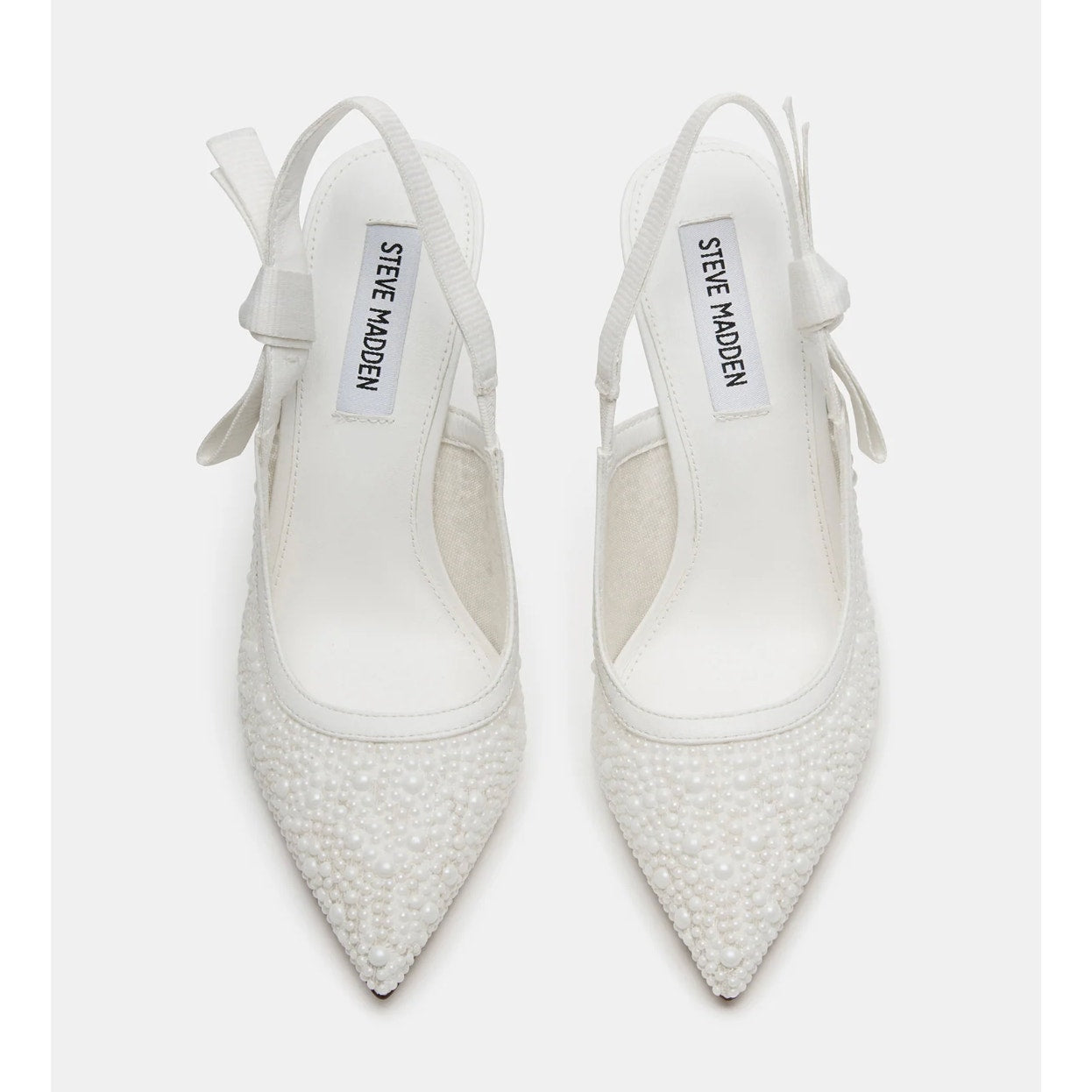Steve Madden Womens Bri Lace Heels US 7 M EU 37.5 White Bow NWOB