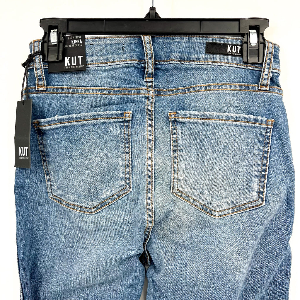 KUT FROM THE KLOTH Donna Ankle Skinny Jeans Size 0 Blue Distressed High-Rise NWT