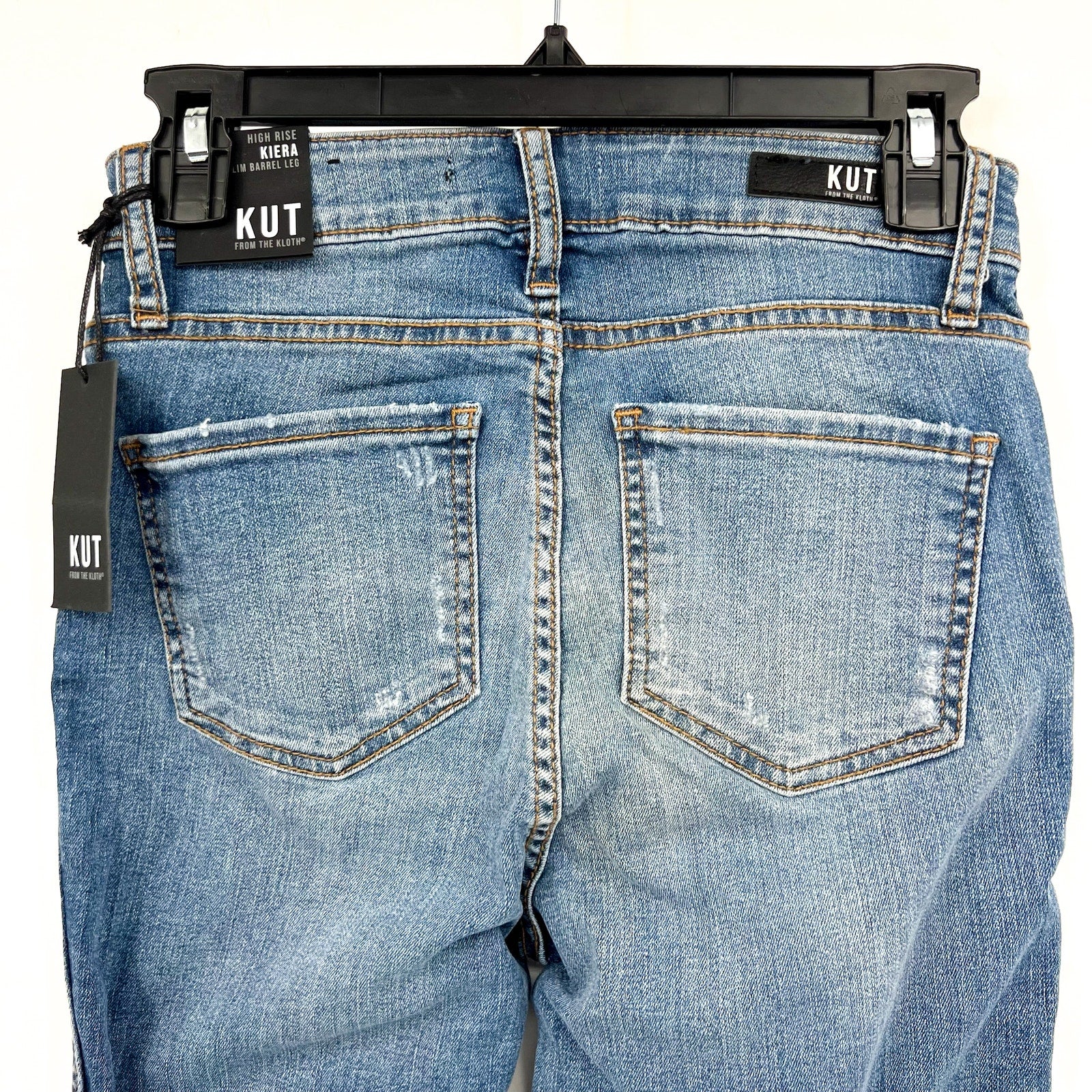 KUT FROM THE KLOTH Donna Ankle Skinny Jeans Size 0 Blue Distressed High-Rise NWT