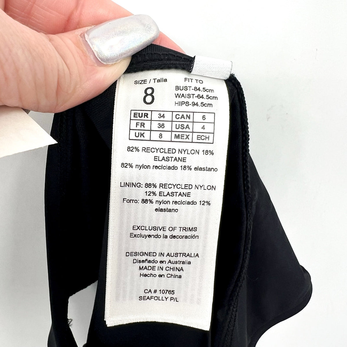 SEAFOLLY Women's Twist Band Hipster Bikini Bottom Size 4 Black Swim NWT