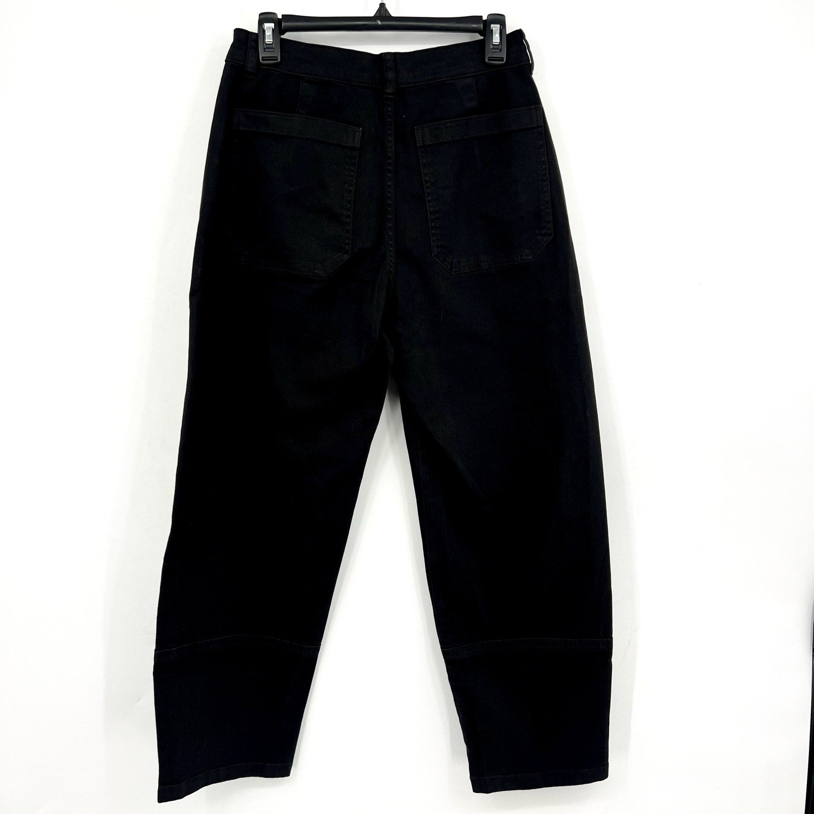 EVERLANE Women's The Utility Barrel Pants Size 12 TALL Black Cotton Twill NWT