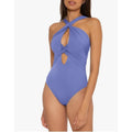 BECCA Women's Gracelyn High Neck One Piece Swimsuit Large Blue Cornflower NWT