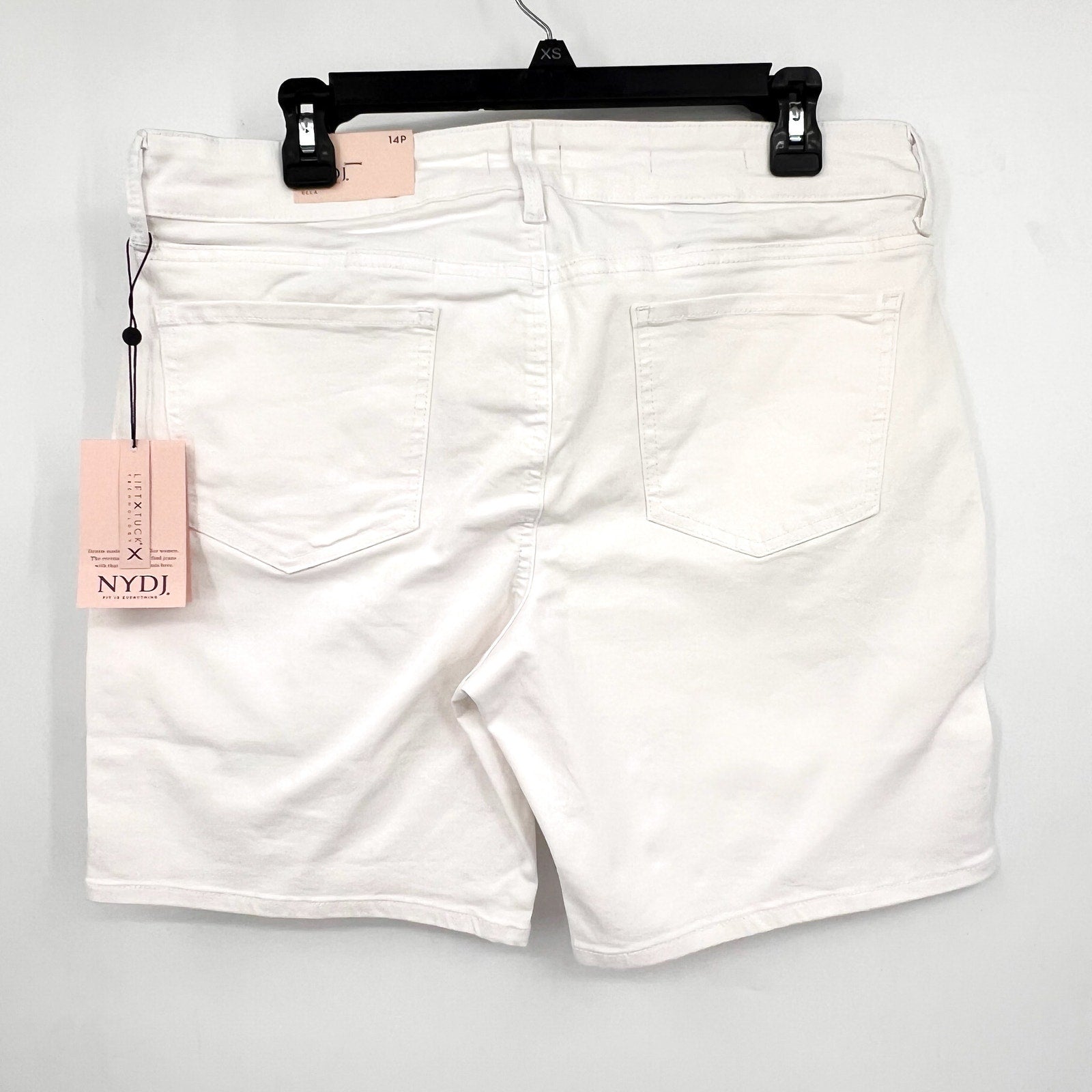 NYDJ Womens Ella Denim Shorts Size 14 PETITE Optic White 8" Inseam NWT