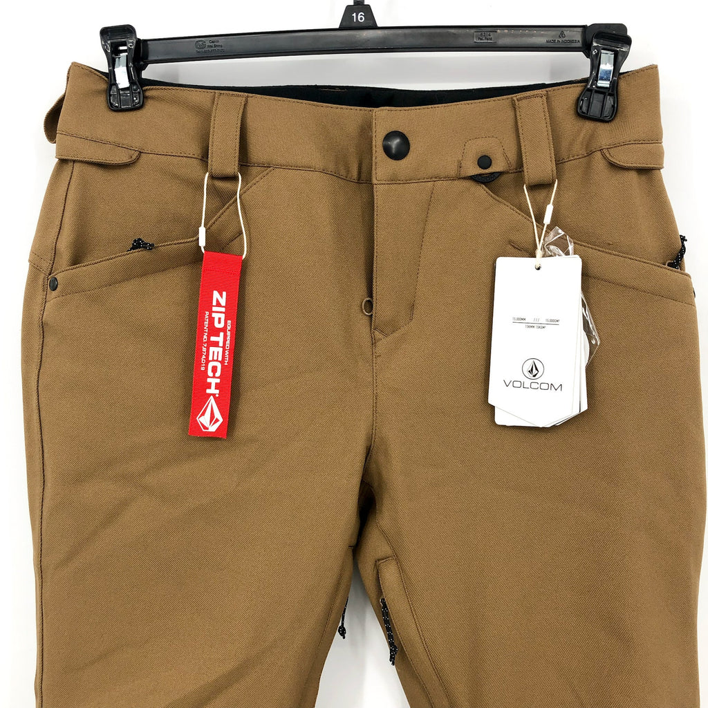 VOLCOM Womens Species Snowboard Pants Medium Brown Tan Stretch Waterproof NWT