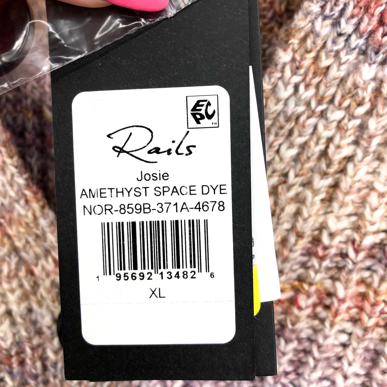RAILS Womens Josie Space Dye Cardigan XL Multi Amethyst Cotton Blend Sweater NWT