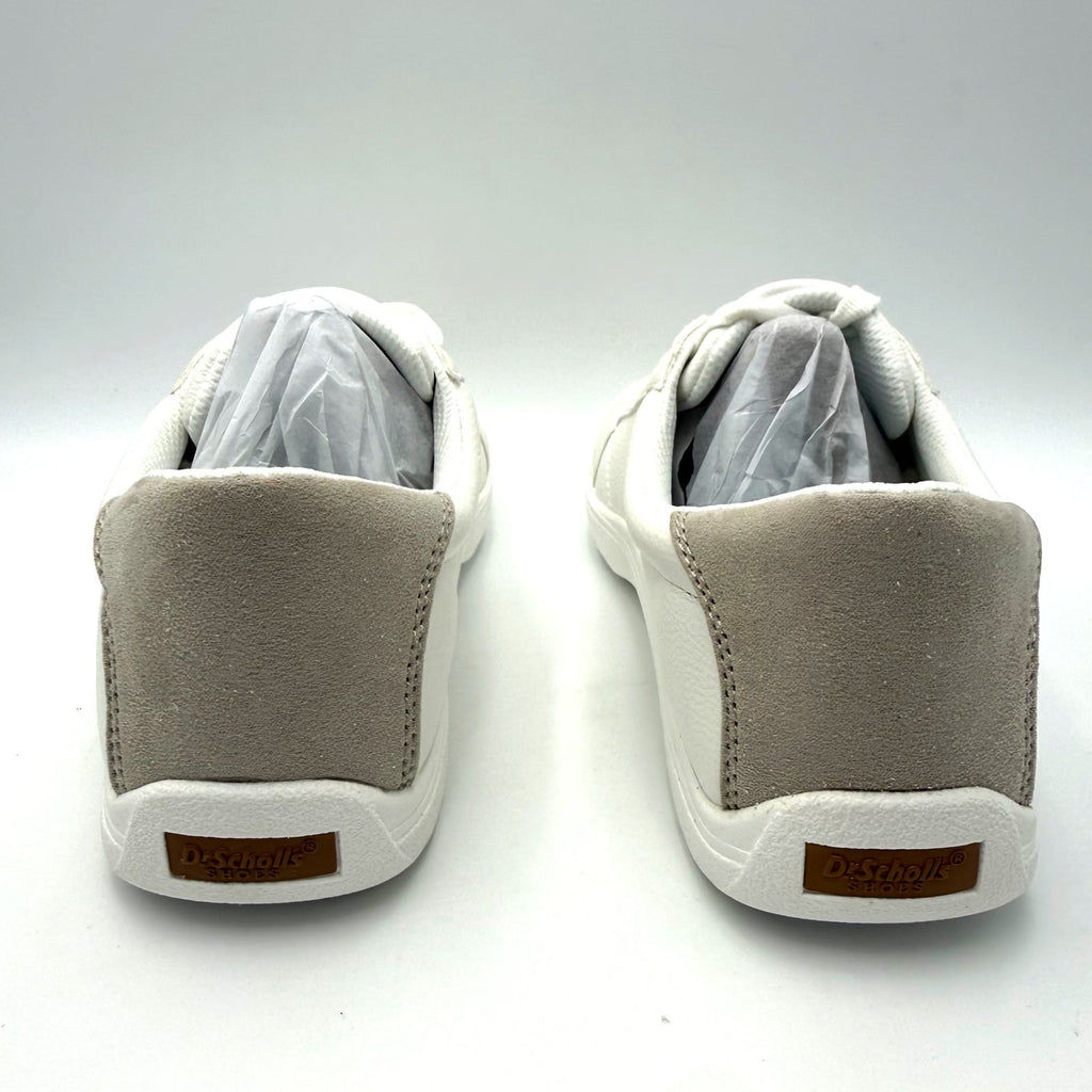 Dr. Scholl's Womens Be Bright Sneakers Size 8 Wide EU 38.5 White Oyster Grey NIB