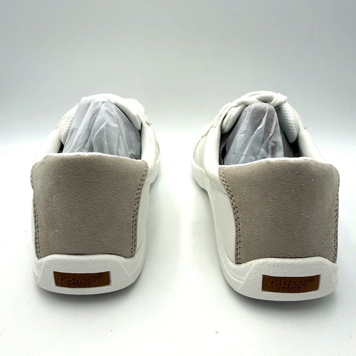 Dr. Scholl's Womens Be Bright Sneakers Size 8 Wide EU 38.5 White Oyster Grey NIB