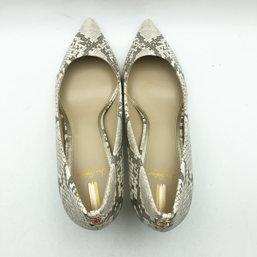 Sam Edelman Womens Dori Pumps US 8 M EU 38.5 Taupe Snake Print Leather NIB