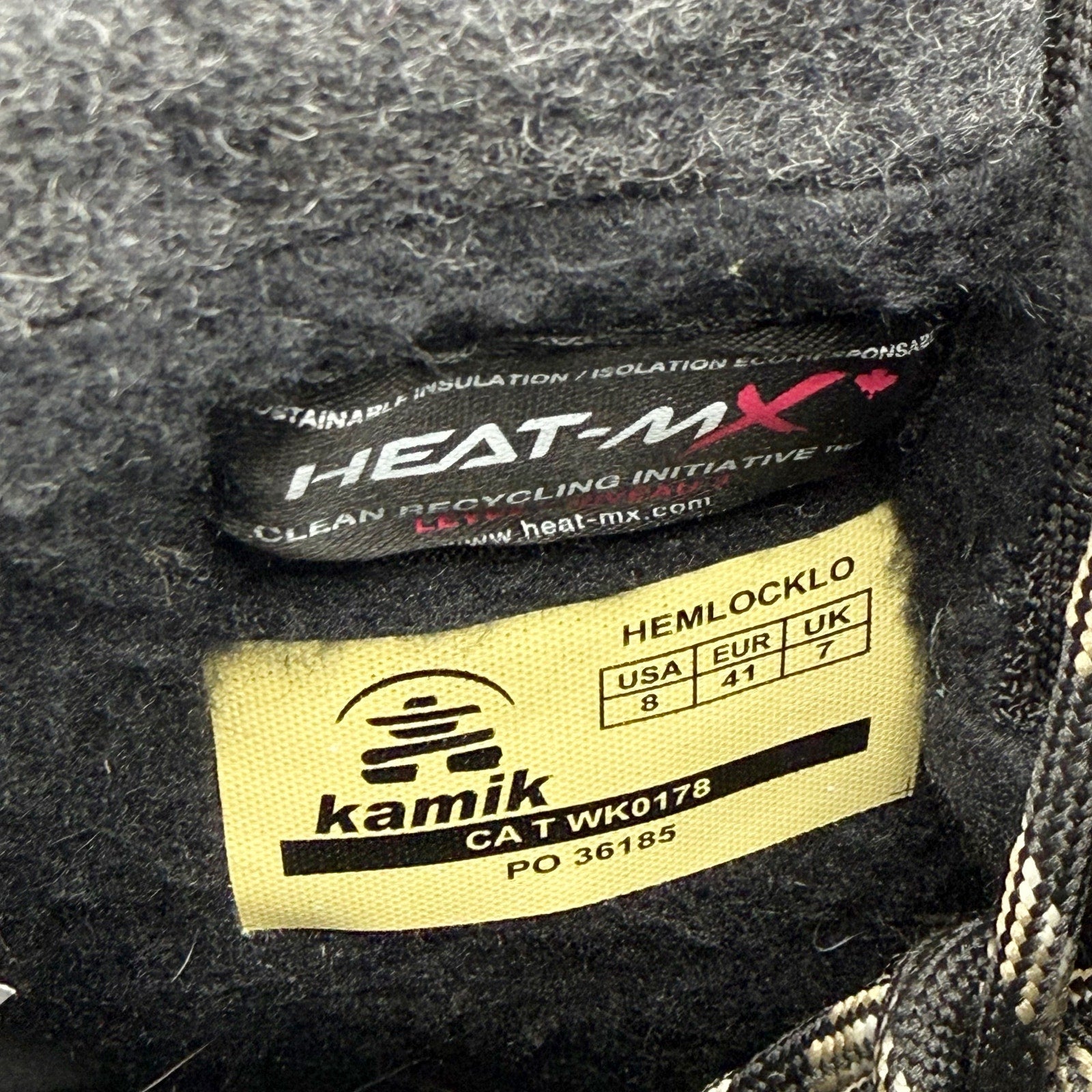 Kamik Mens Hemlock Lo Winter Boots US 8 Black Leather Waterproof Insulated NIB