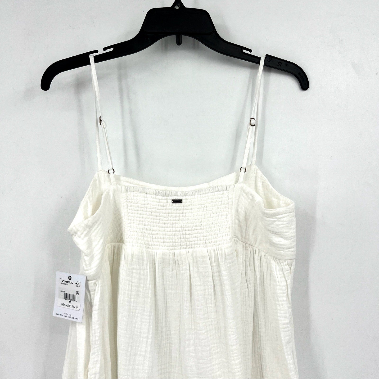 O'NEILL Women's Hadia Mini Slip Dress Medium White Gauze Lightweight Summer NWT