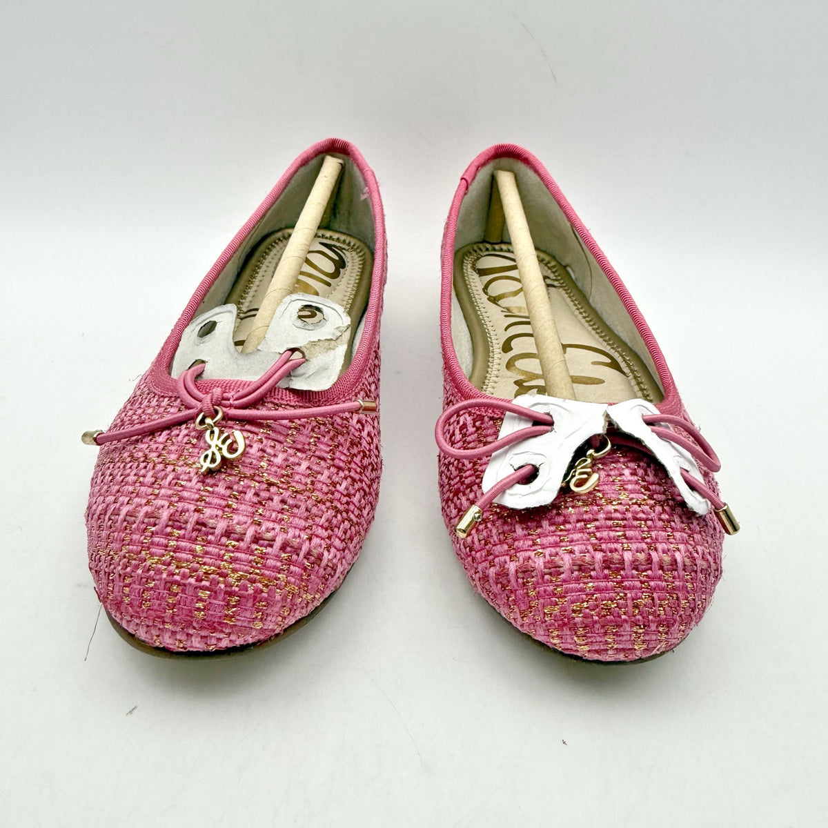 Sam Edelman Girls Felicia Ballet Flats Size 1 M EU 32 Pink Vegan Leather NIB