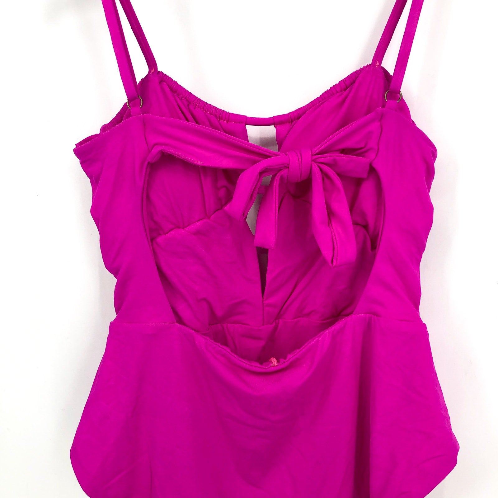 BECCA Women's Santorini One Piece Swimsuit Small Pink Flambe Cut Outs NWT