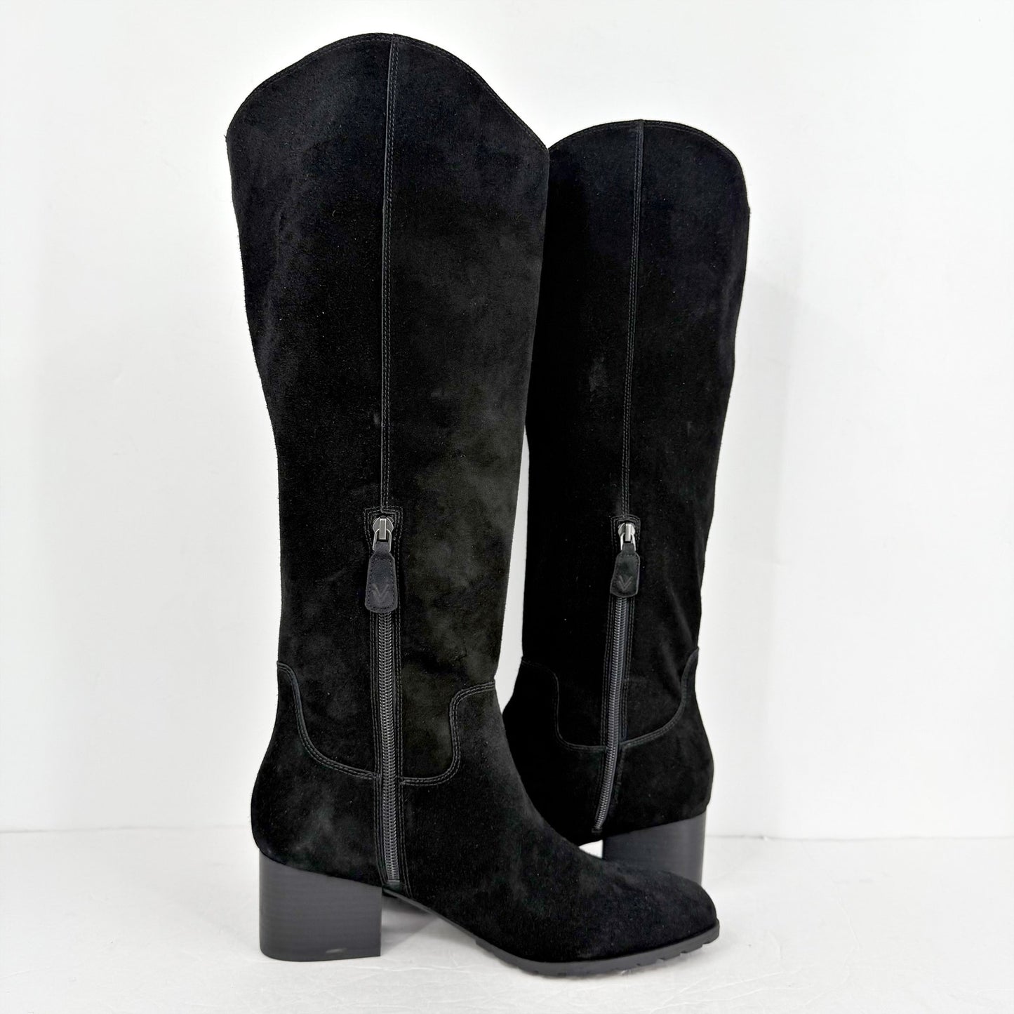 Vionic Women Bixby Knee High Boot 8.5 Wide WC Black Suede Water Repellent NWOB