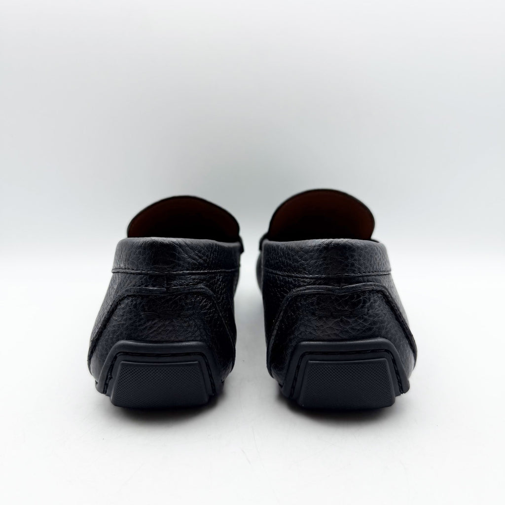 Coach Mens Luca Driver Loafer US 7.5 EU 40.5 Black Leather Slip On Round Toe NIB