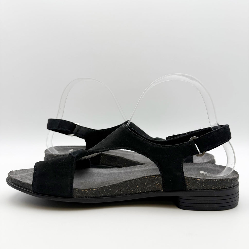 Munro Womens Meghan Asymmetric Slingback Sandal US 9 Super Slim Black NWOB