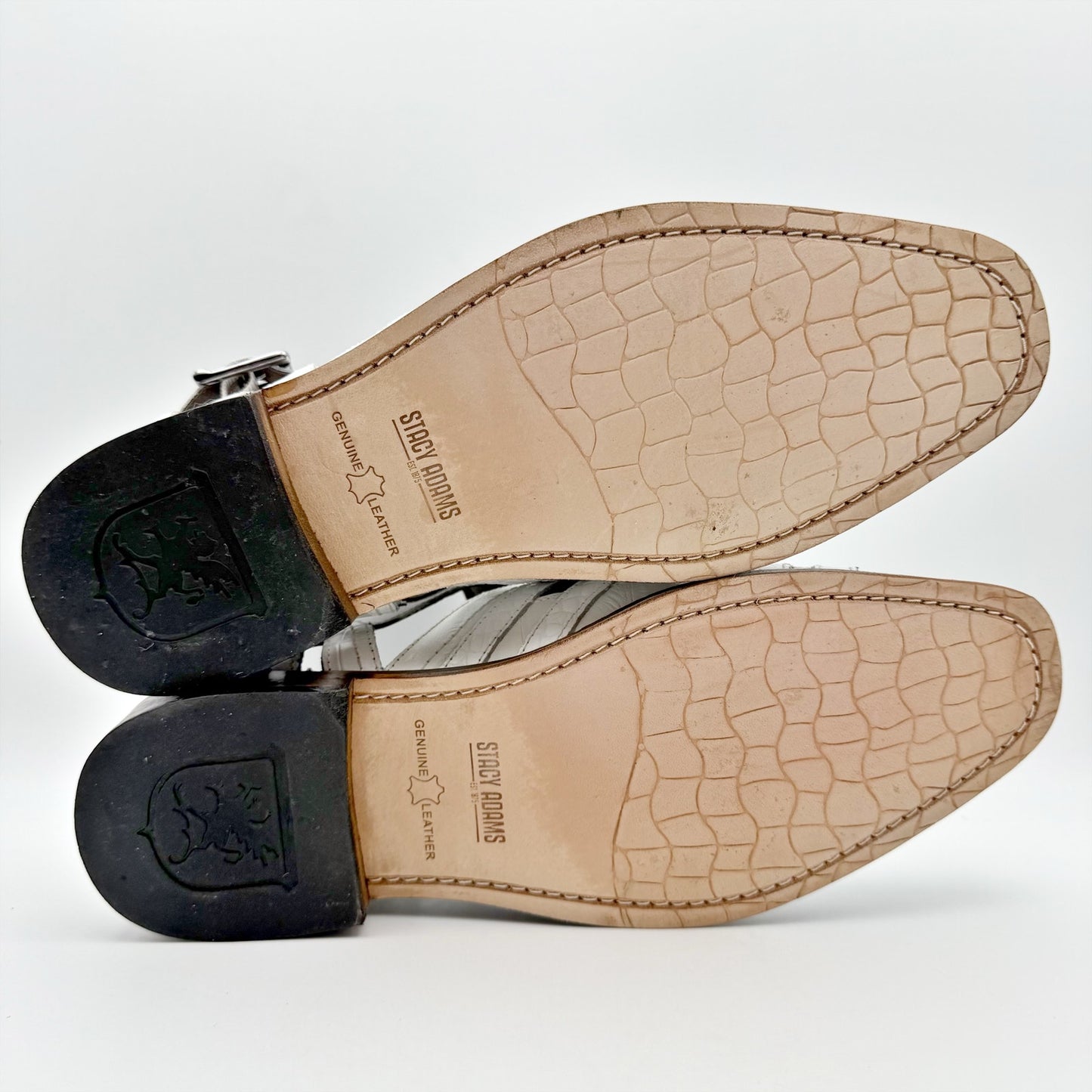 Stacy Adams Mens Calvino City Sandal US 10 M EU 43 White Printed Leather NIB