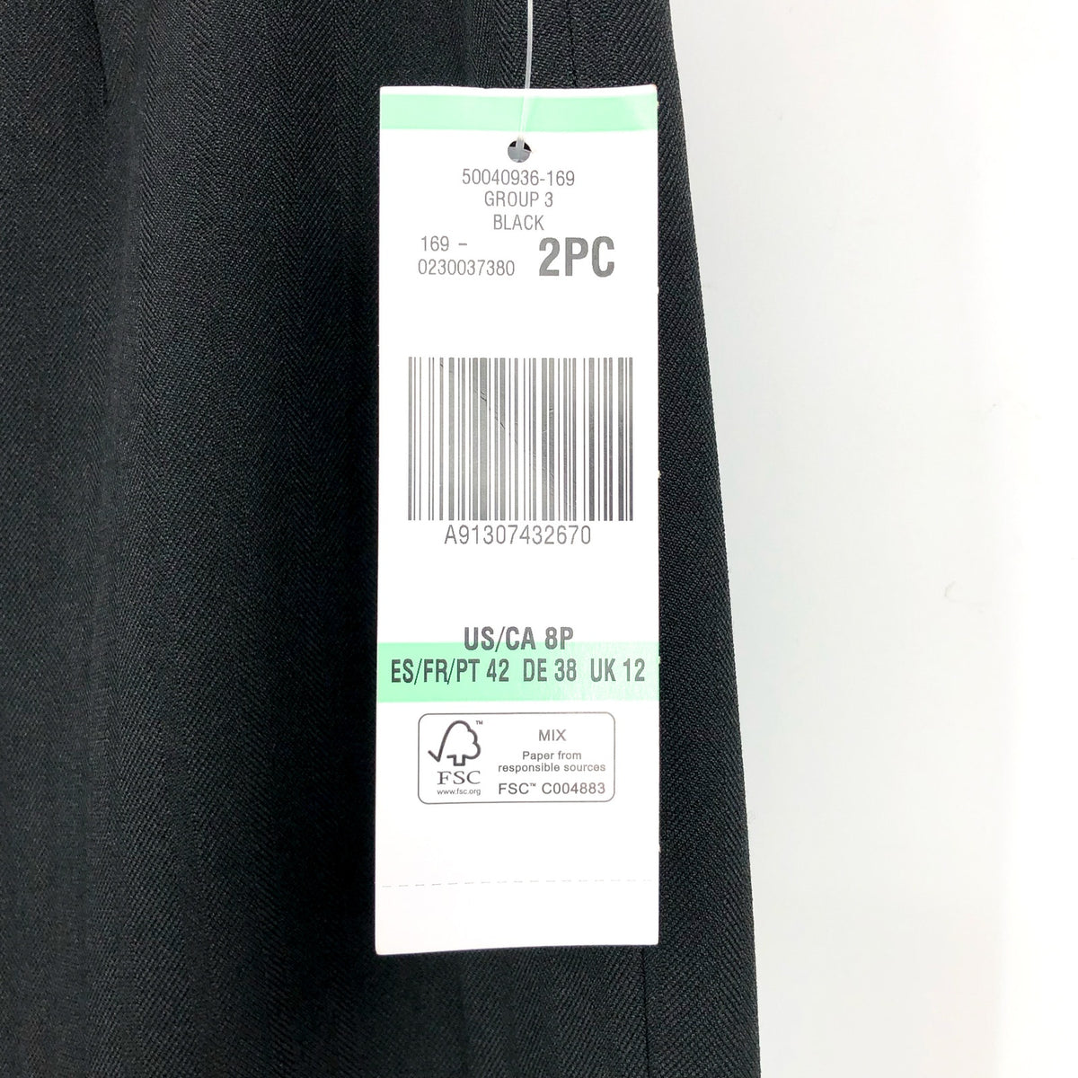 LE SUIT Women's Kate Straight Suit Pants Size 8 Petite Black Flat Front NWT
