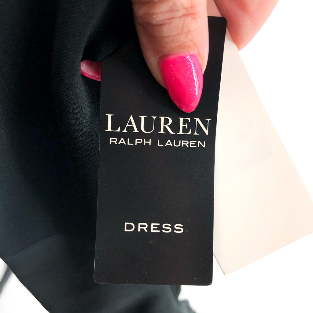 LAUREN RALPH LAUREN Off-the-Shoulder Gown Size 6 Black Jersey Dress Formal NWT