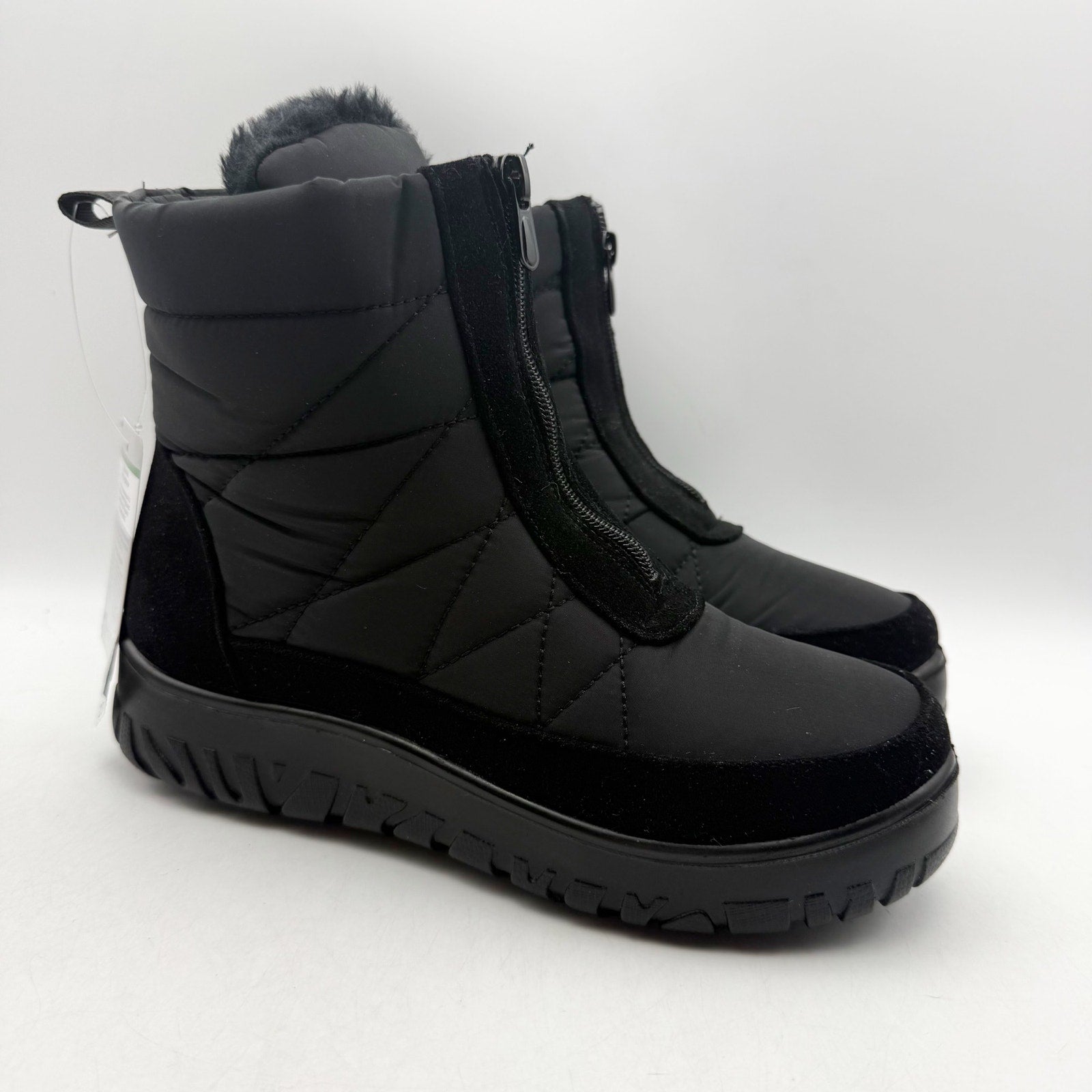 Flexus Spring Step Womens Lake Effect Snow Boots US 5.5-6 Black Waterproof NIB