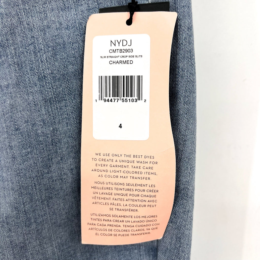 NYDJ Curves 360 Womens Slim Straight Crop Jeans Size 4 Charmed Light Blue NWT