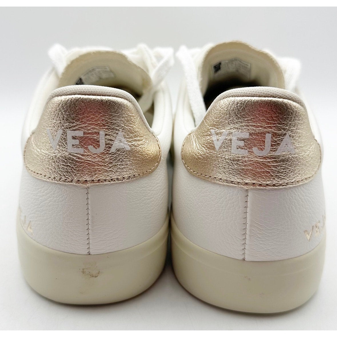VEJA Campo Sneakers EU 42.5 Womens 11.5 Mens 9.5 White Gold Leather NIB