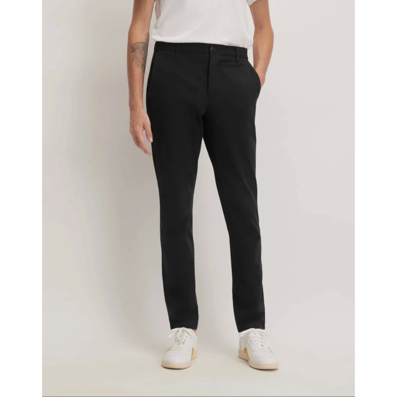 EVERLANE Uniform Mens Performance Chino Pants 35x32 Black Athletic Fit NWT
