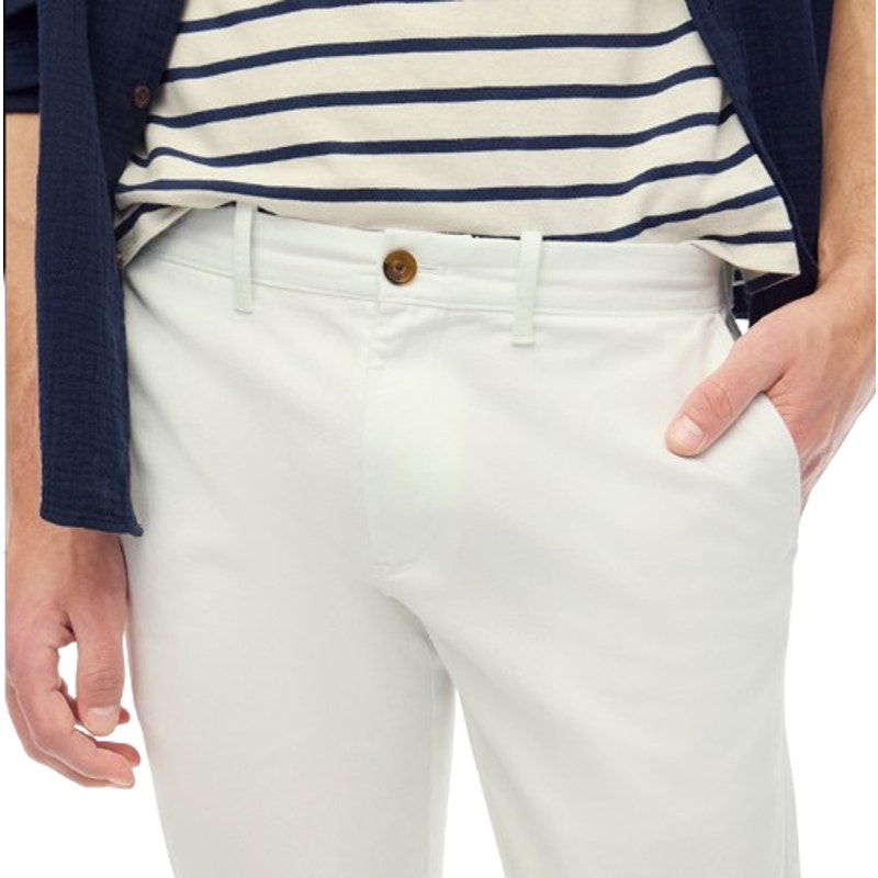 J.CREW Men's Slim-fit Flex Chino Pants 38x32 White Stretch Flat Front H3167 NWT