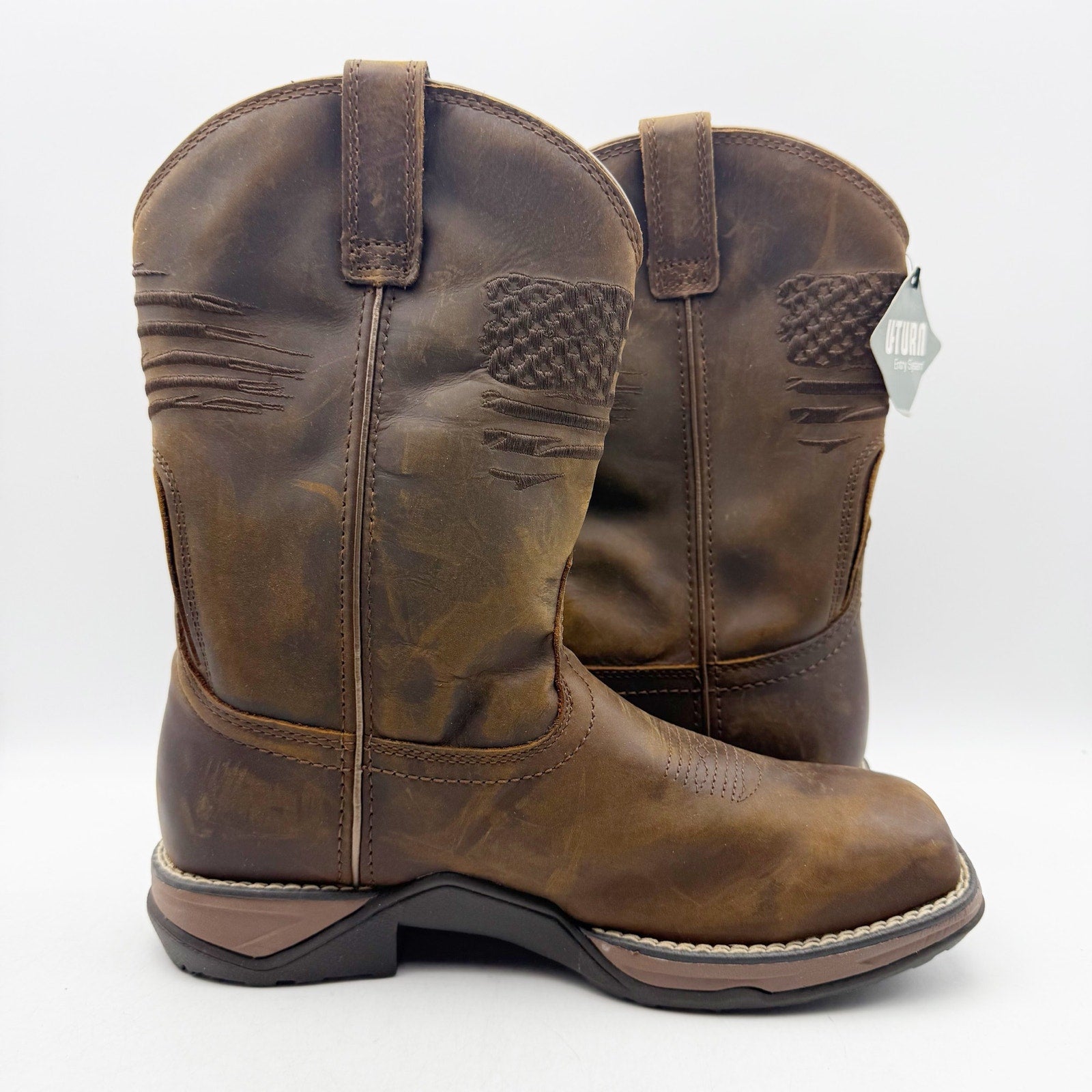 Ariat Womens Anthem Patriot Mid Calf Boot US 7 M Distressed Brown Leather WP NWT