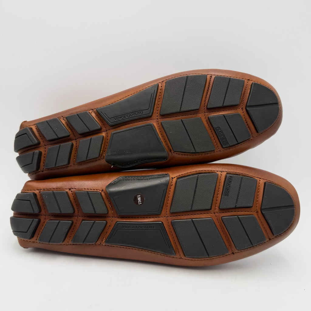Vince Camuto Mens Vitzroy Driver Loafers Size 9.5 EU 42.5 Brown Tan Leather NIB