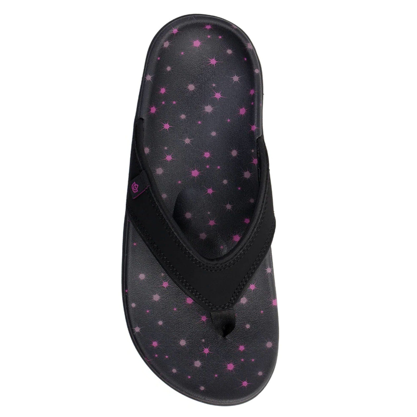 Spenco Waco Womens Yumi Constellation Flip Flops Size 10 Black Sandal Stars NWOB
