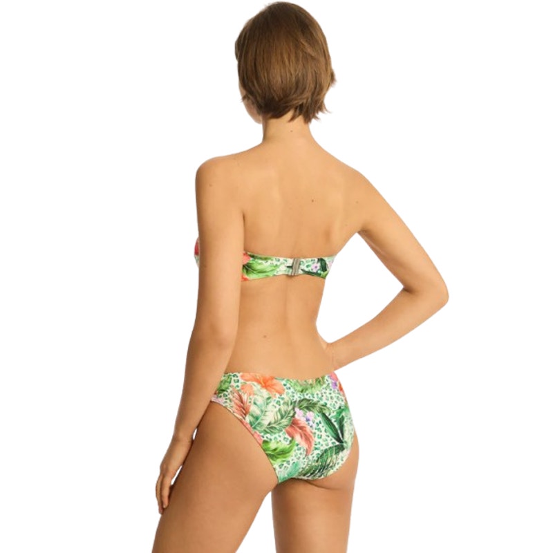 SEA LEVEL SWIM Dolce Twist Bandeau Bikini Top Size 6 Green Multi Print NWT