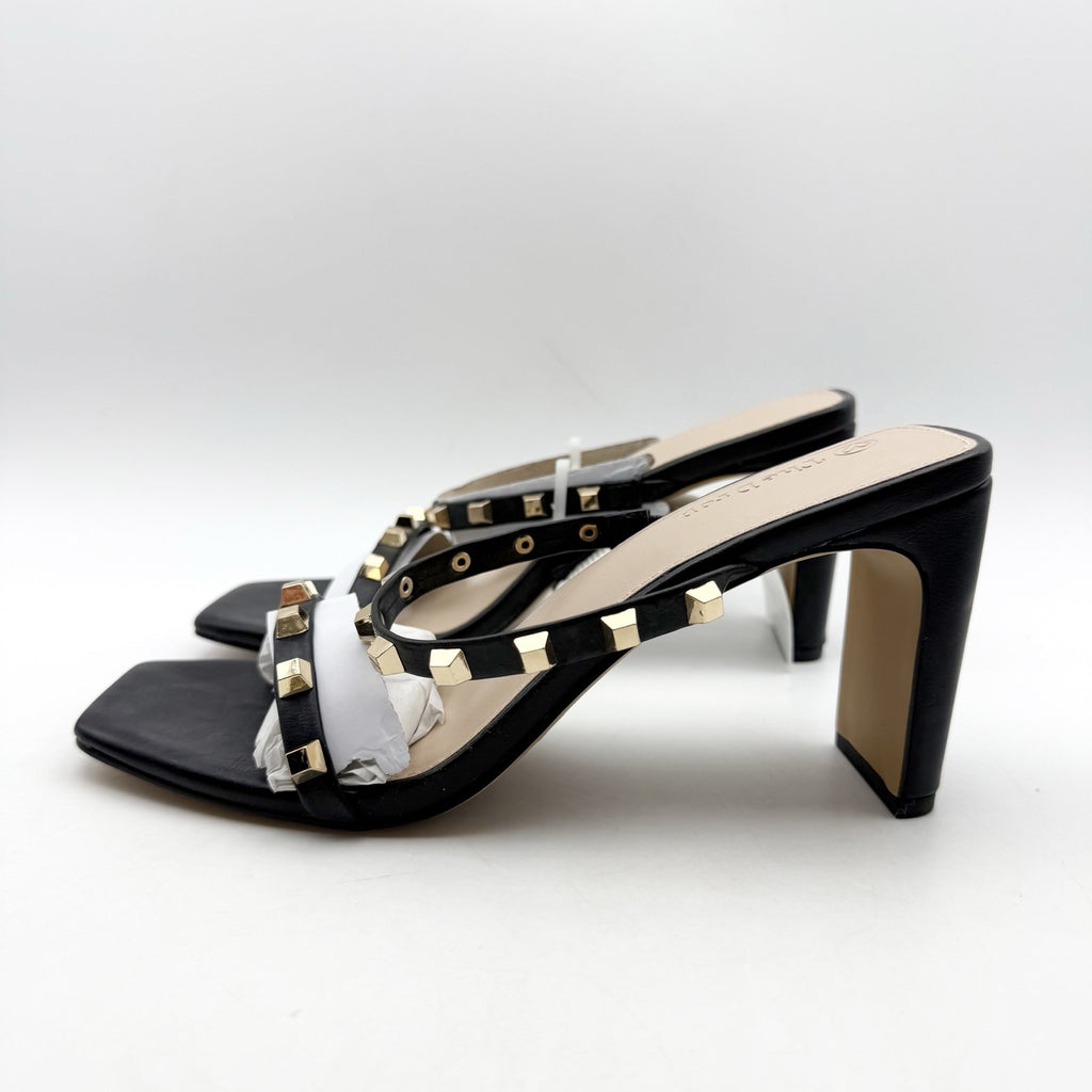 The Drop Womens Avery Heeled Sandals US 8 EU 39 Black Gold Studded NWOB