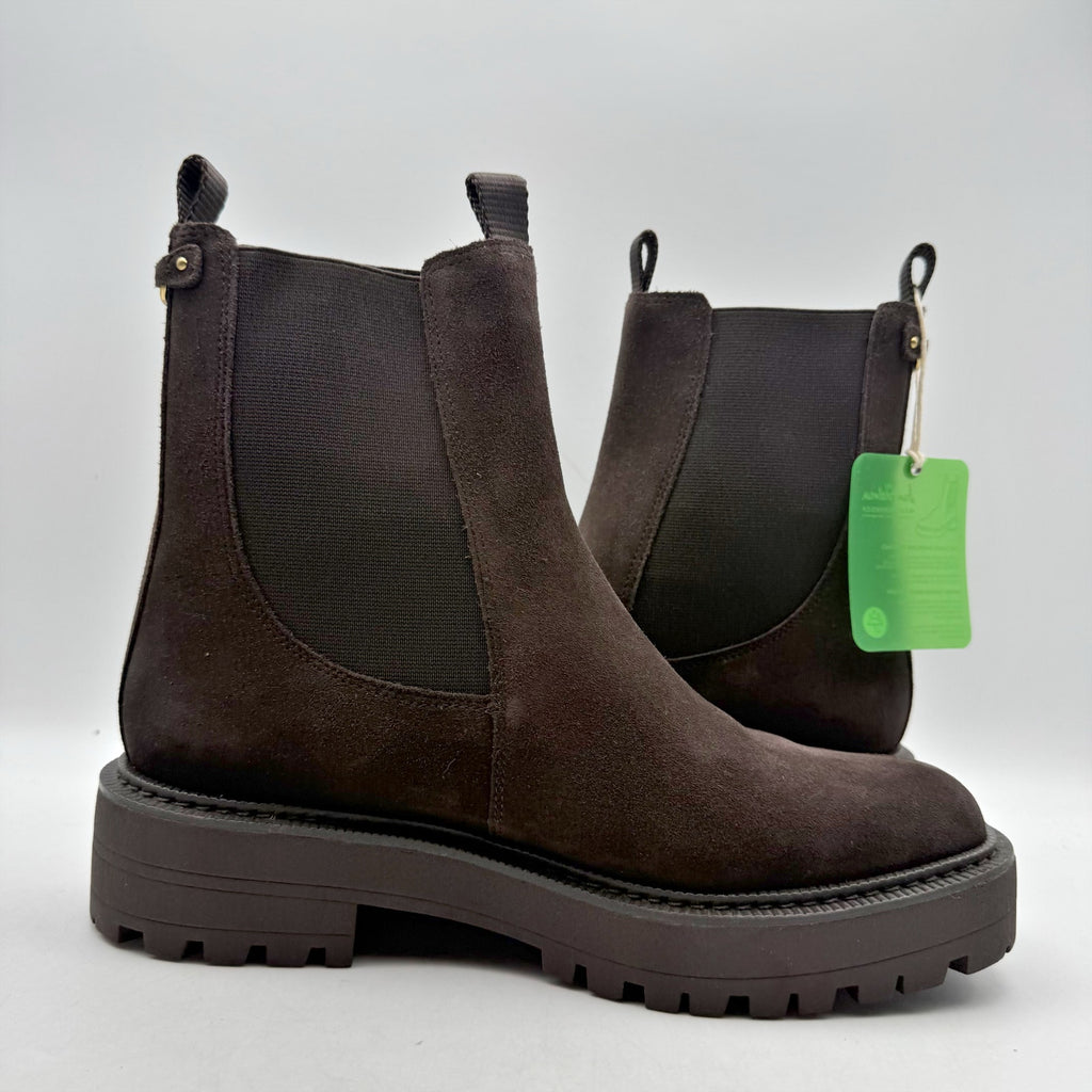 Sam Edelman Womens Laguna Ankle Chelsea Boot US 8.5 Brown Suede Waterproof NWOB