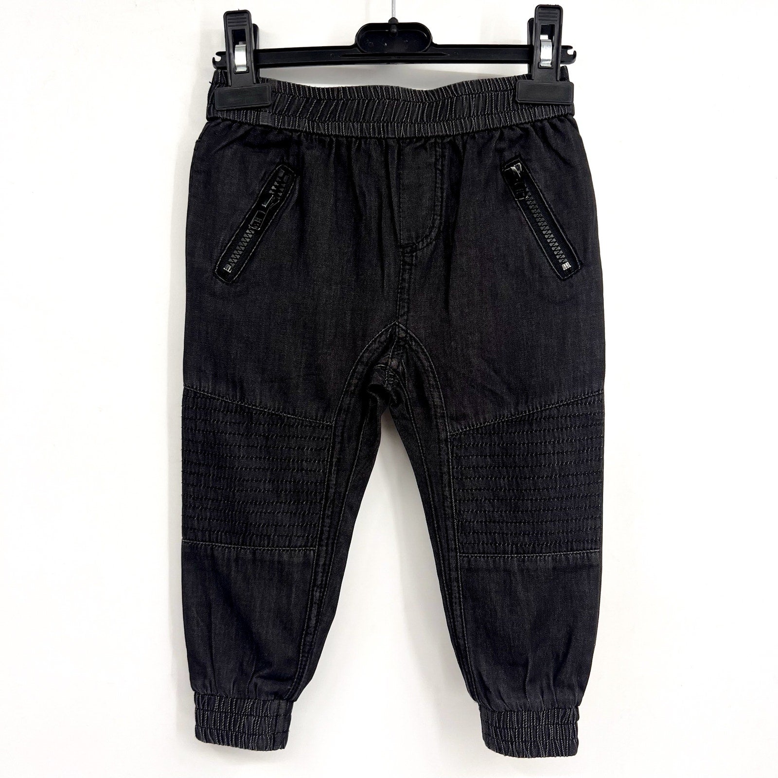 BARDOT JUNIOR Baby Chambray Slouchy Jogger Pants 12-18 Months Dark Grey NWT