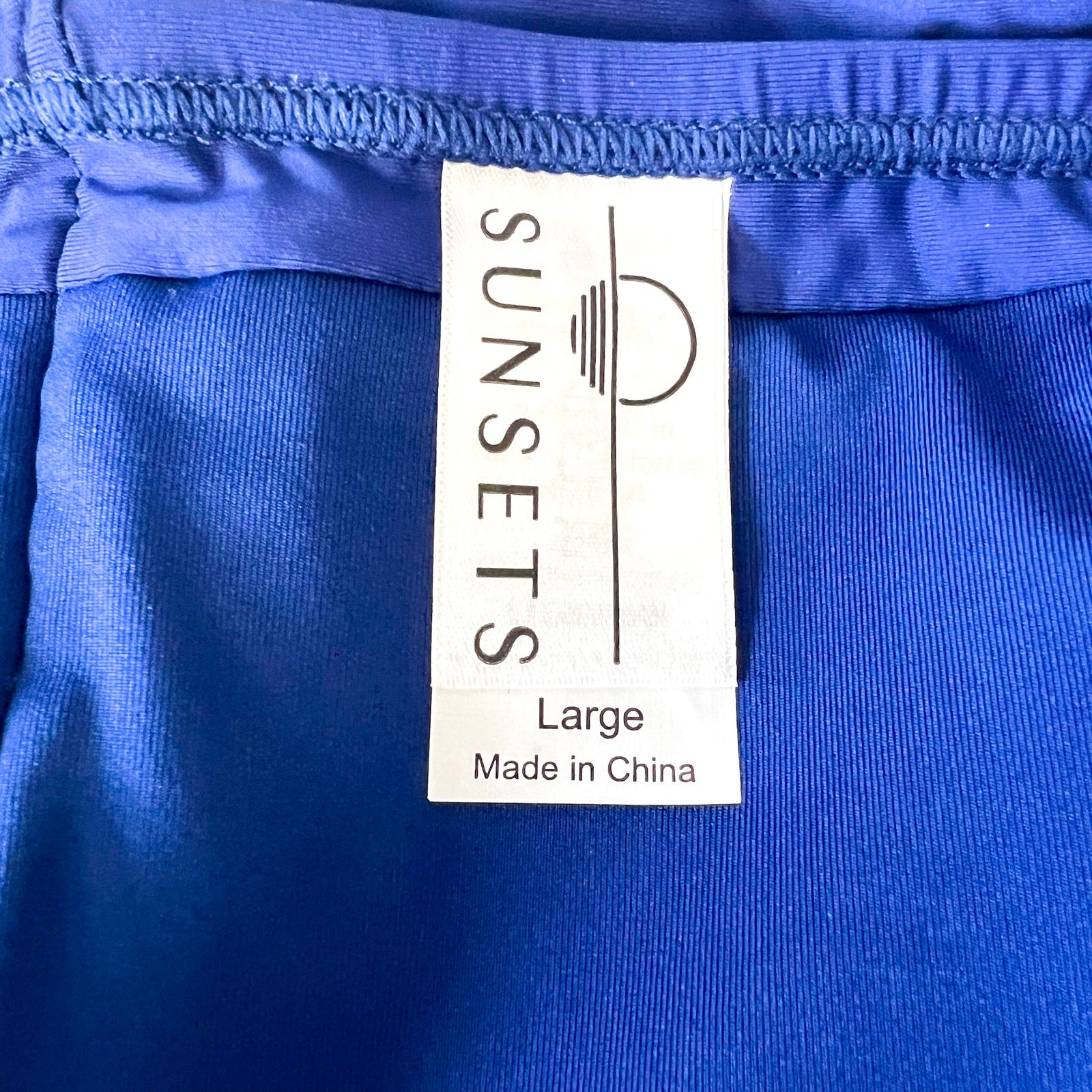 SUNSETS Women's Unforgettable Brief Bikini Bottom Large Indigo Blue Shirred NWT