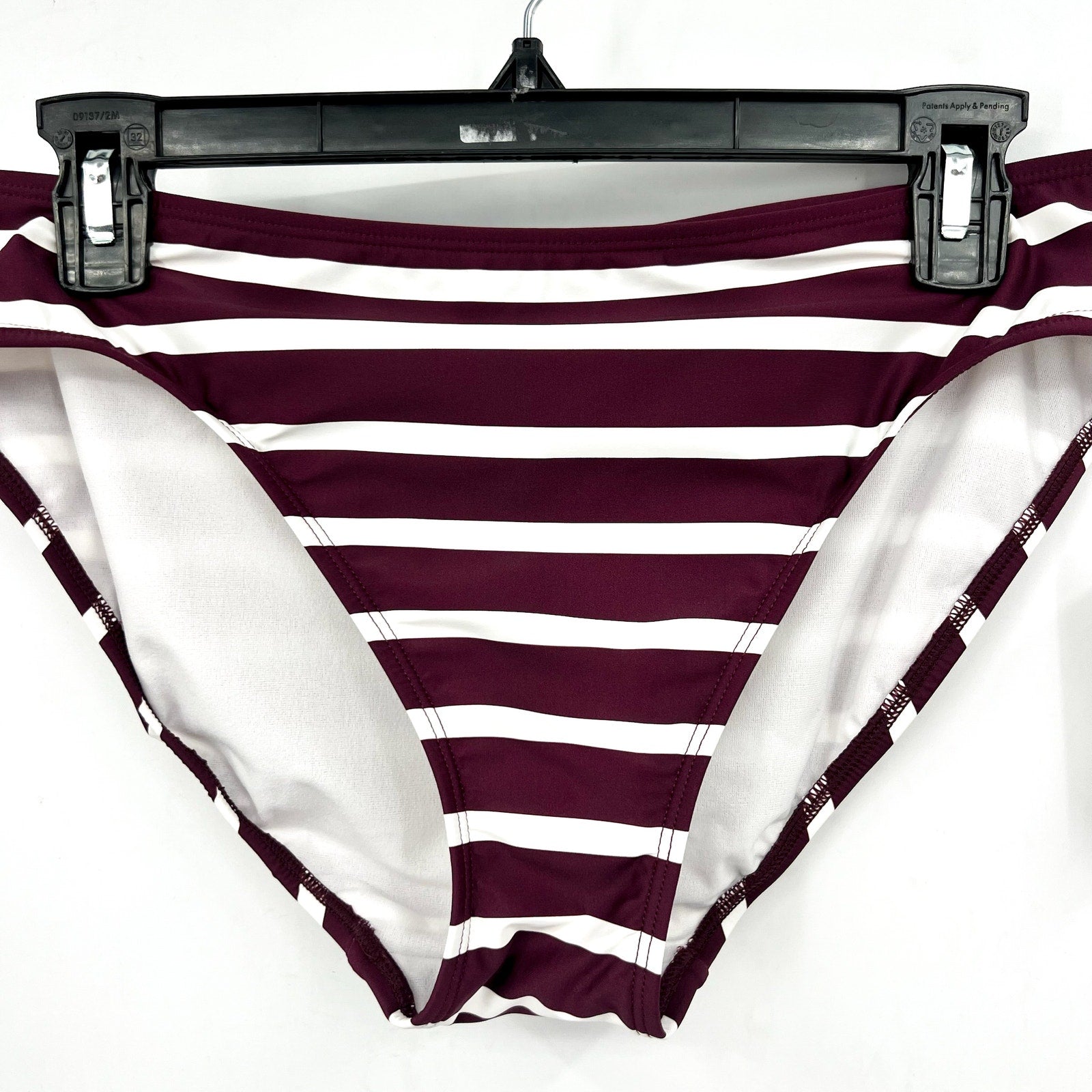 LAUREN RALPH LAUREN Womens Lago Stripe Hipster Bikini Bottom Size 12 Red NWT
