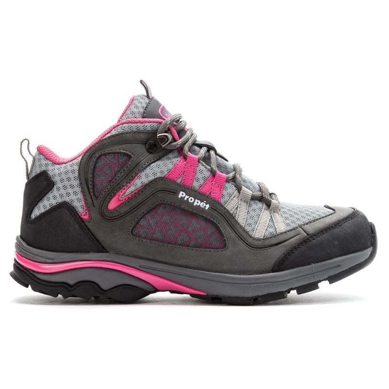 Propet Womens Peak Hiking Shoes Size 6 Grey Berry Suede Waterproof Boots NWOB