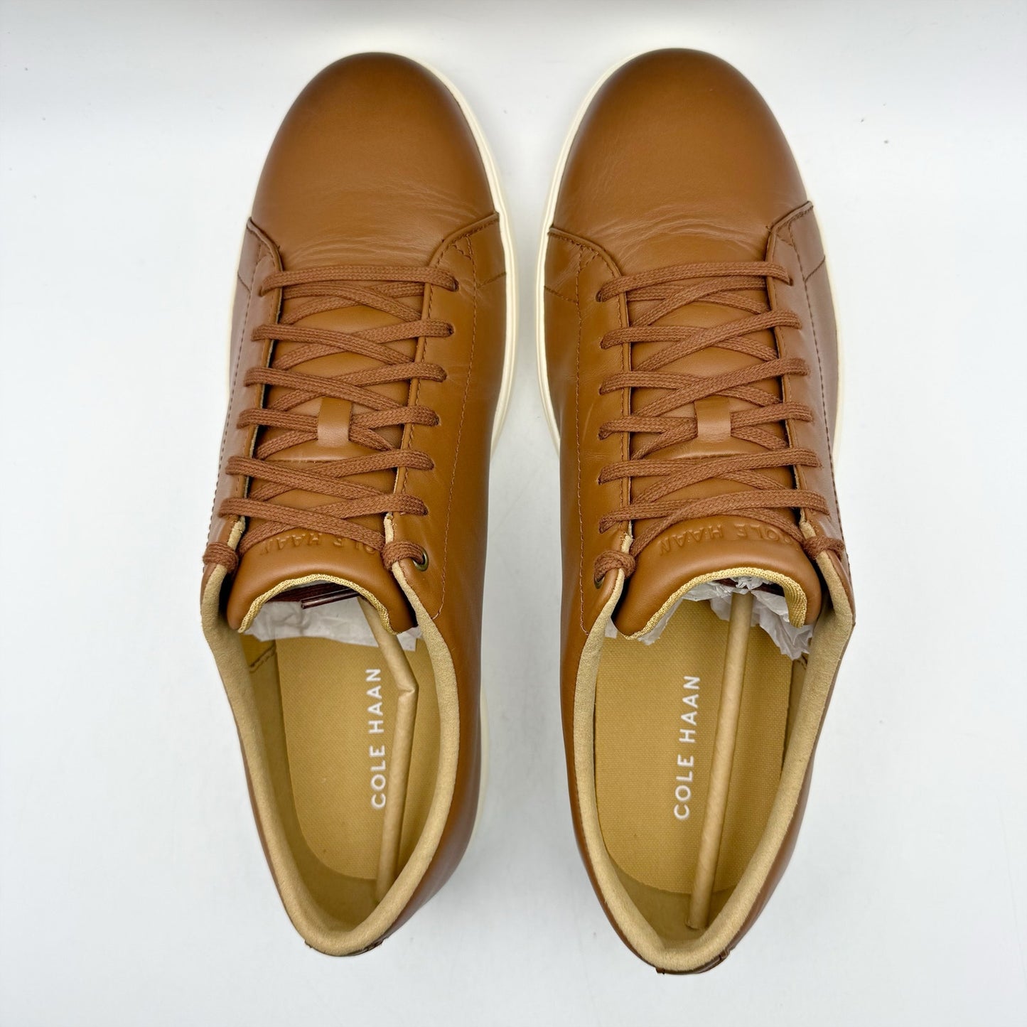 Cole Haan Mens Grand Plus Crosscourt ll Sneakers US 10 M Tan Brown Leather NIB